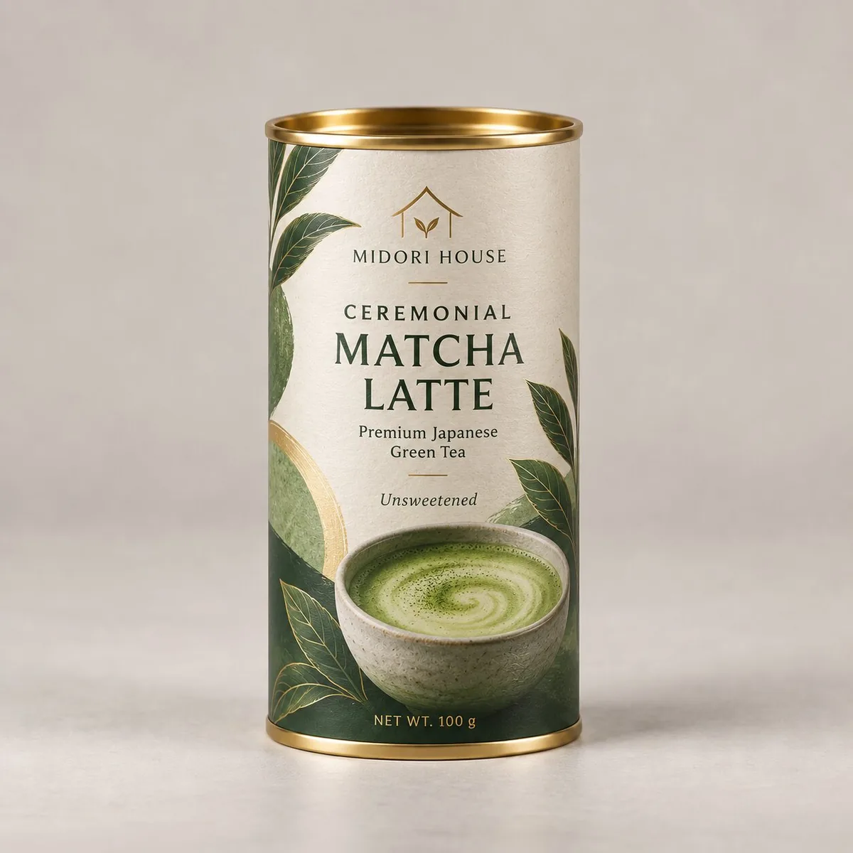 Contoh tabung matcha latte